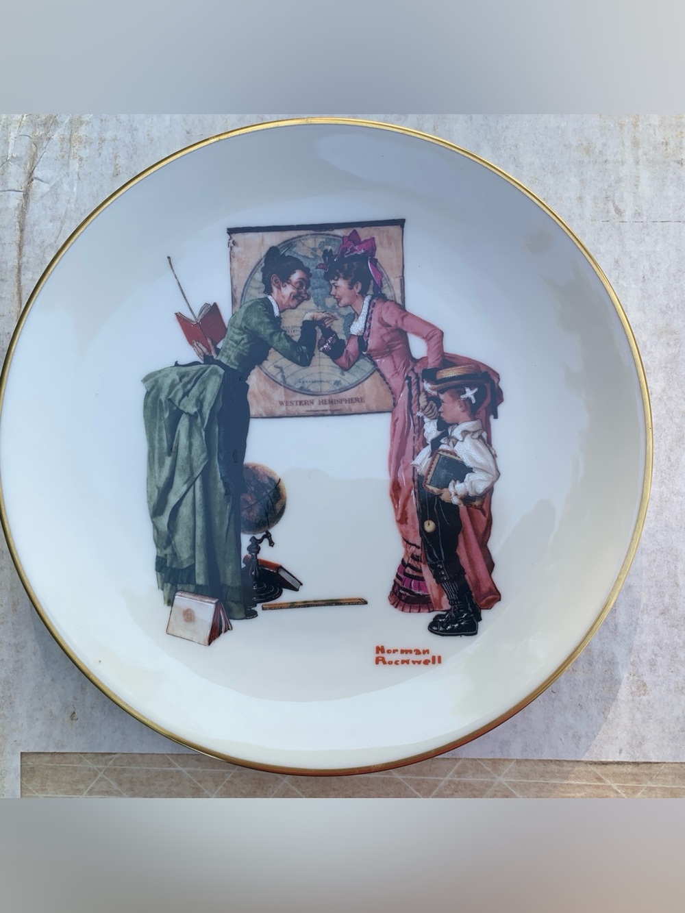 Norman Rockwell Decorative Collector Plate. Back to school.